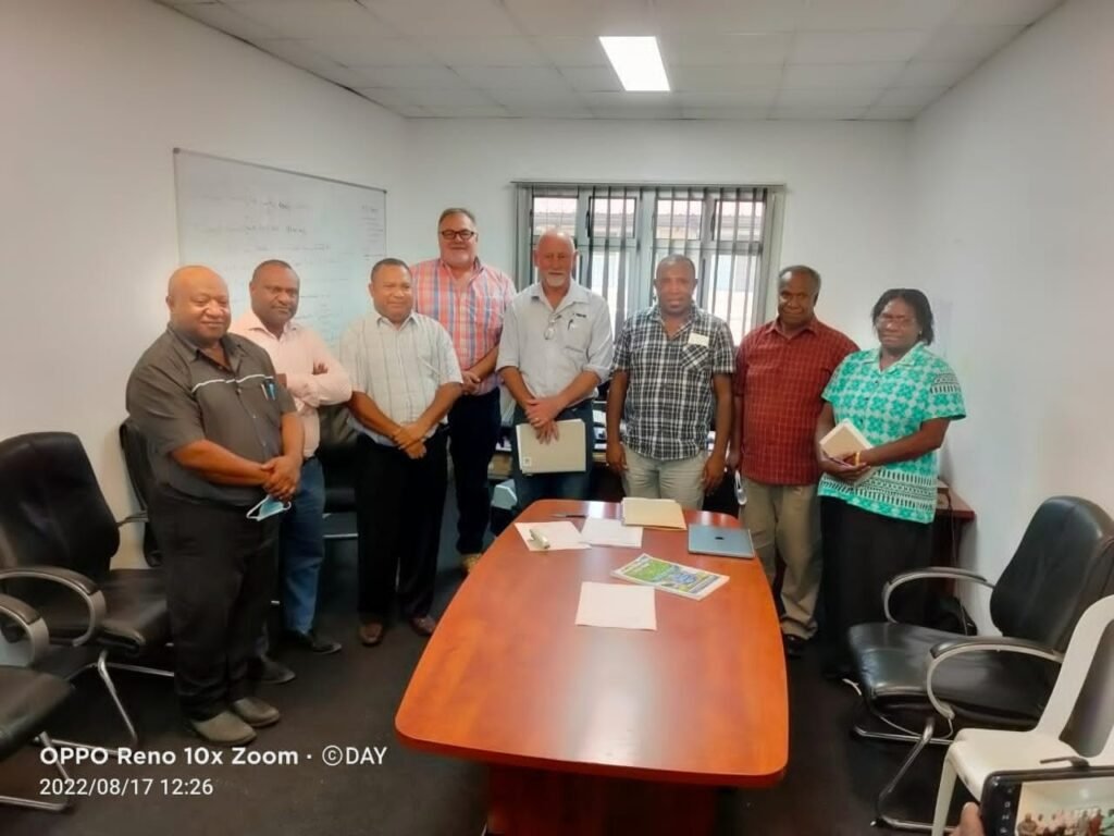 Wauwaria MP Marsh Narawec with Stakeholders after a meeting